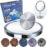 Vithmor 2-in-1 Disk Spin Science &amp; Vanity Makeup Mirror - Create Optical Illusion Spin &amp; Desk Mirror &ndash; Spin Kinetic Desk Toys for Home, Office, Education - Physics Toys for Adults &amp; Kids 8+