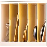 4 Set Trim-to-Fit Wood Tray Dividers for Cabinet, Cookie Sheet Organizer, Multi Layer Embedded Plug-in Board Storage, Cuttable DIY Storage Divider Insert for Kitchen Bedroom Cabinet Closet