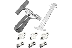 Bicycle Chain Tool Kit, 6 Pairs Bicycle Missing Link + Bicycle Chain Breaker + Chain Wear Gauge|Qkurt Bike Cycling Chain Mech
