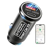 GPS Tracker for Vehicles, Tracking Devices for Cars Hidden, Undetectable GPS Tracker for Car with High-Speed 65W Dual Port USB-C Car Charger No Monthly Fee No SIM Card Required, Tracker for iOS Only