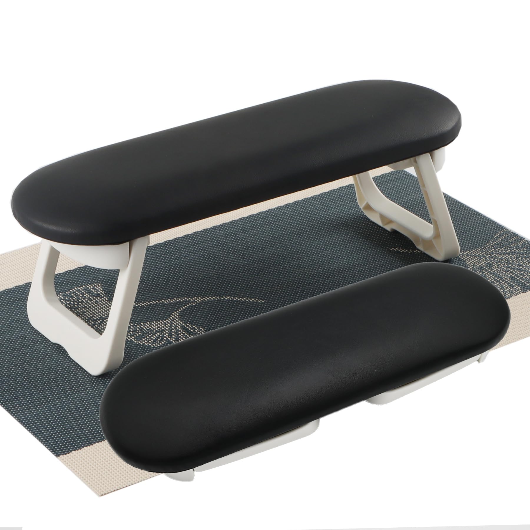 Black Arm Rest for Nails, AMOYUN Nail Arm Rest Nail Cushion Foldable Manicure Pillow Non-Slip Soft Microfiber Leather Manicure Hand Rest Nail Stand Technician Table for Nail Art Salon
