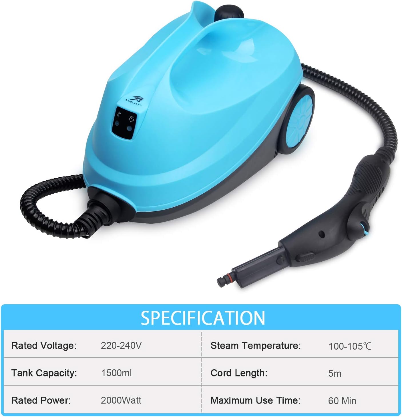 MLMLANT 2000W Multi purpose Steam Cleaner,Kills 99.9% of Bacteria Without Cleaning Chemicals,Steam Mop Steamer Cleaner with 21 Accessories 1500ML Capacity for Floors Windows and Carpet,kill bed bug - Image 3