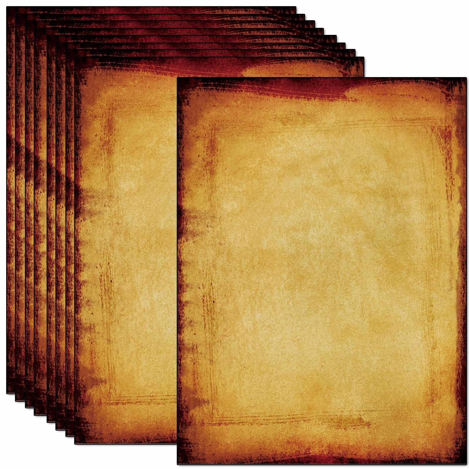 Photo 1 of 50 DUGUTUL Old Looking Vintage Design Stationery Paper, 8.5 x 11 in, Double Sided, Textured, Printer Friendly for Invitation, Letter, Resume, Award, Diploma, Art, Craft, Certificate (B)