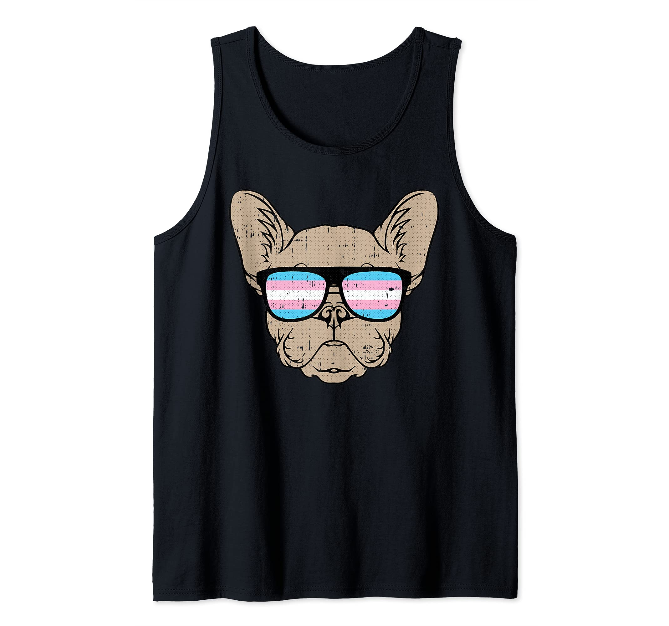 Dog Sunglasses Trans-gender Pride Puppy Lover LGBT-Q Ally Tank Top