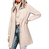 Simplee Womens Coat Fall Winter Long Jackets Single Breasted Lapel Collar Trench Coat