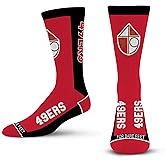 For Bare Feet NFL Classic SF 49ERS MVP Crew Sock Team Color Large