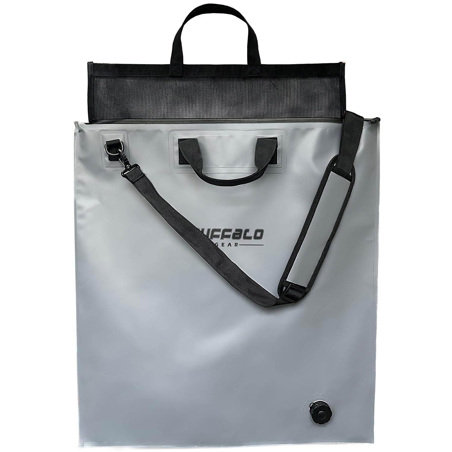 Photo 1 of Buffalo Gear Fish Tournament Weigh in Bag with Removable Mesh Insert,24x25in Heavy Duty Weigh in Bag for Bass Fishing with Waterproof Zipper,Drain Valve,Adjustable Shoulder Strap
