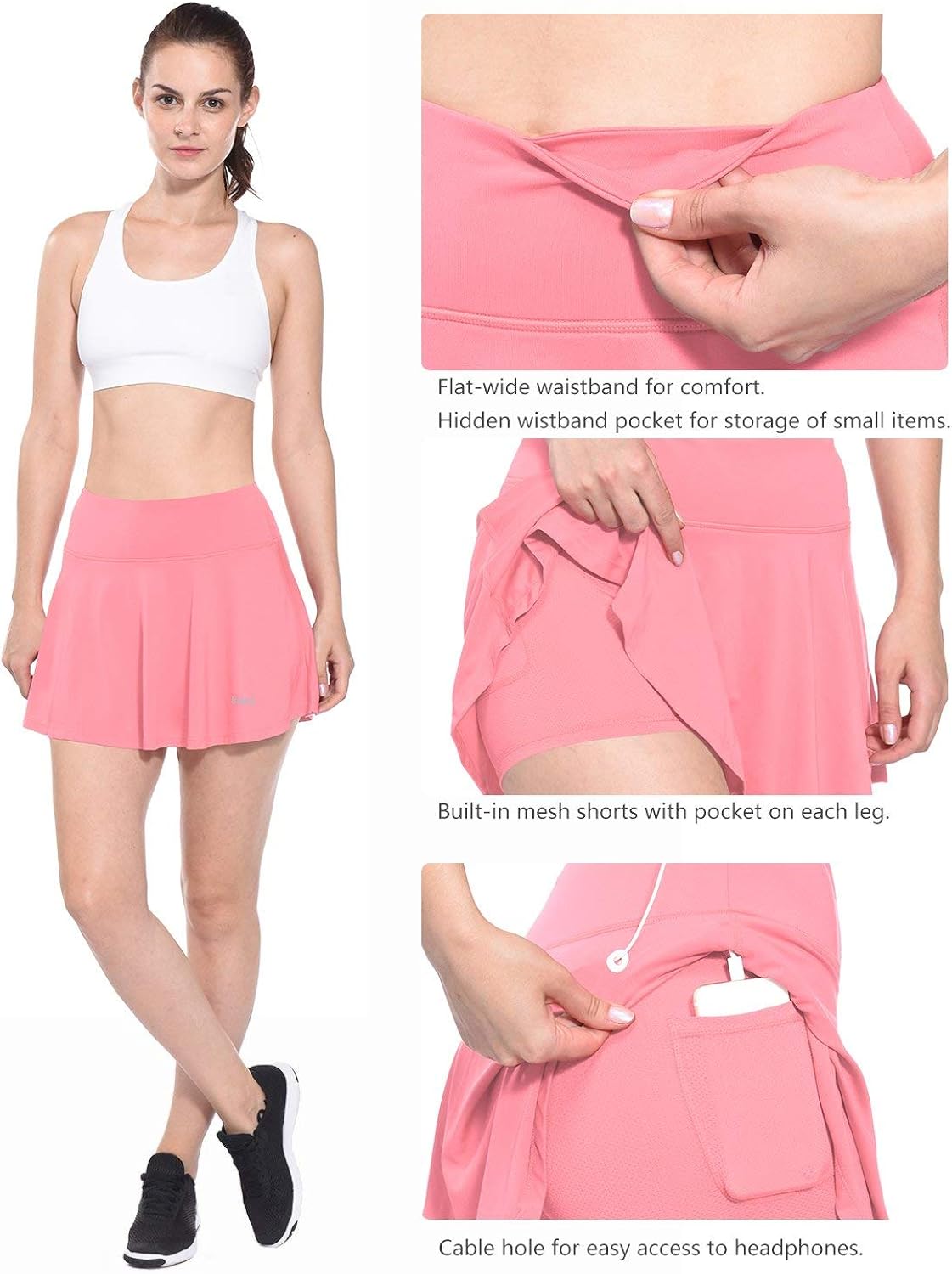 BALEAF Women's Athletic Golf Skirt Tennis Skort Pleated with Pockets: Clothing