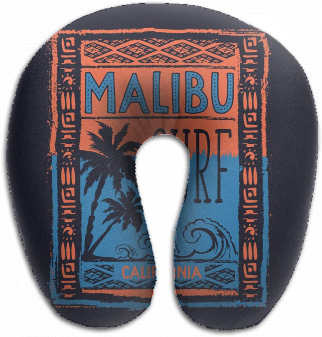 Emvency U-Shaped Travel Neck Support Pillow Surf Sport Malibu Tee Beach Airplane 12x11.5 Inch Soft U-Pillows with Rebound Material for Kids Adults