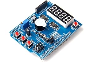 HiLetgo Multi-Function Shield ProtoShield Multi-Functional Expansion Board Sensor Shield Module with Four Digital Display for Arduino