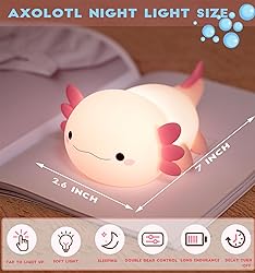 Axolotl Night Light for Kids,Cute Axolotl lamp