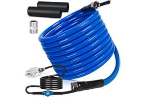 Rylpoint 75FT Heated Water Hose for RV,Heated Drinking Water Hose with Thermostat,Lead and BPA Free,1/2"Inner Diameter,Temperatures Down to -40°F Self-Regulating,Blue Appearance