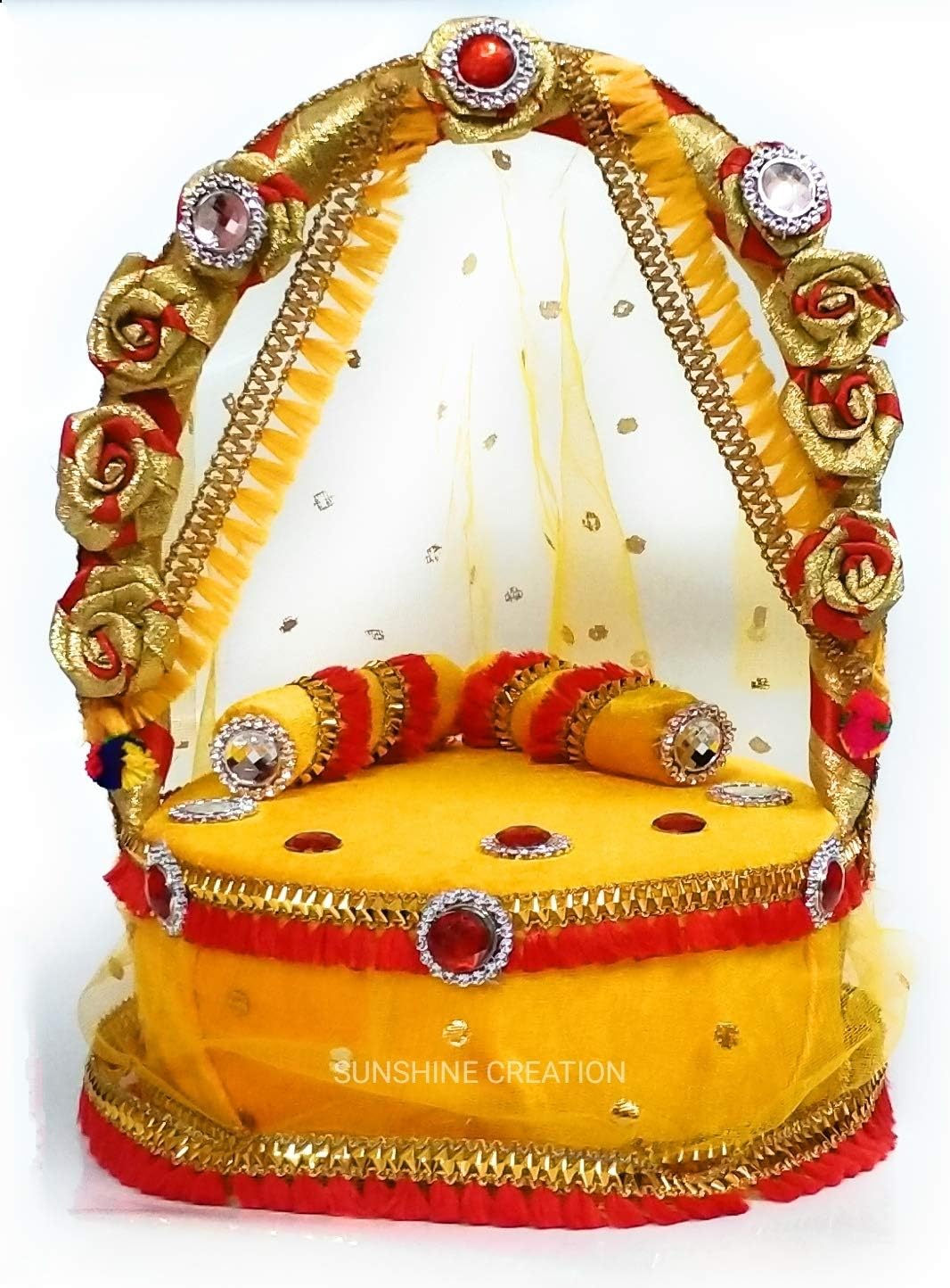 Sunshine Creation Laddu Gopal Beautiful Handcrafted Singhasan/ Bed 8X12