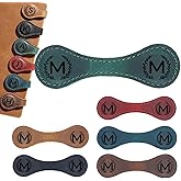 Magnetic Leather Bookmark with 26 Initial for Reading Women,Personalized Magnet Book Marks Gifts for Men,Book Lovers (Green, M)