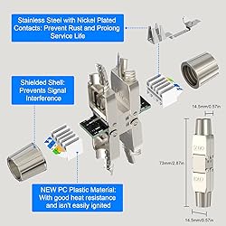 VCELINK Tool-Free RJ45 Coupler Shielded, Tool Less