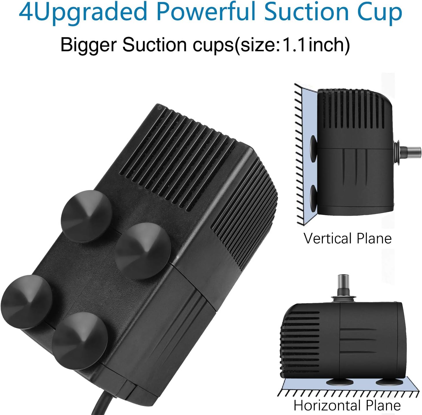 BARST 290GPH Submersible Water Pump with Filter(1100L/H, 16W), Ultra Quiet Aquarium Pump for Fountains, Pool, Fish Tank, Pond, Statuary Fountain Pump with 4 Strong Suction Cups,3 Nozzles: Home Improvement