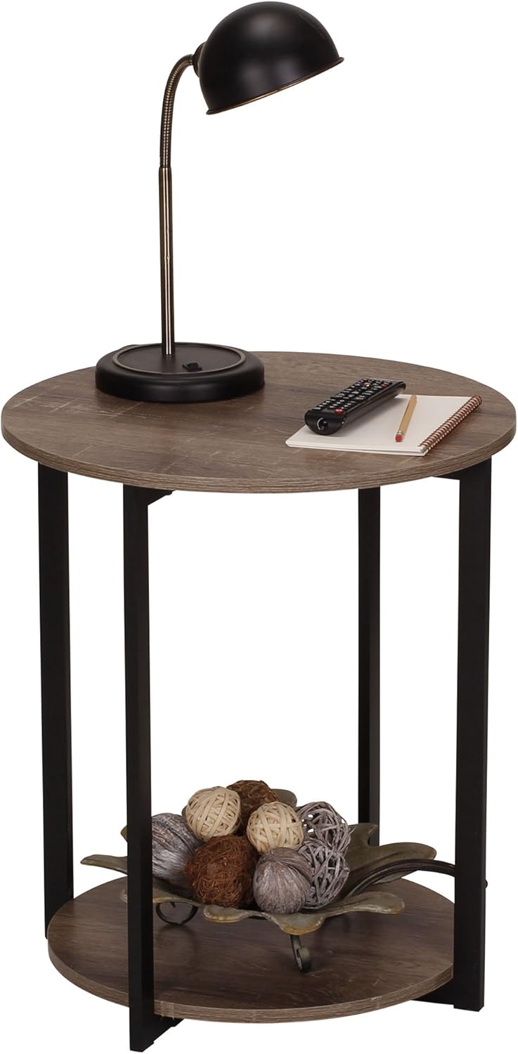 Household Essentials Wooden Side End Table with Storage Shelf | Ashwood: Furniture & Decor