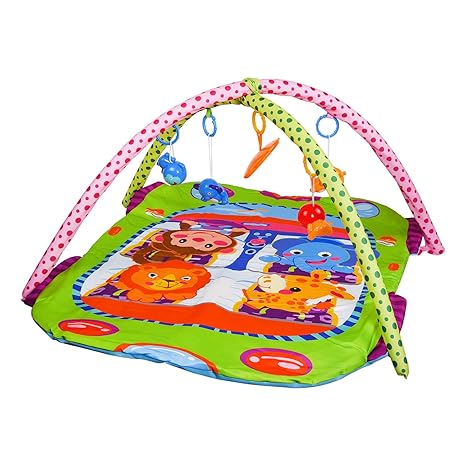 Smartcraft Baby Play Gym mat, Baby Zoo Interactive Play Gym - Multicolour