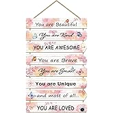 Paquesta Girls Room Decor Butterfly Wall Decor for Girls Bedroom Inspirational Wall Art for Kids Pink Wall Decorations Little Girl Toddler Room Wood Sign Nursery Room Decor (Butterfly)