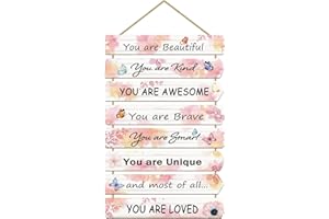 Paquesta Girls Room Decor Butterfly Wall Decor for Girls Bedroom Inspirational Wall Art for Kids Pink Wall Decorations Little Girl Toddler Room Wood Sign Nursery Room Decor (Butterfly)