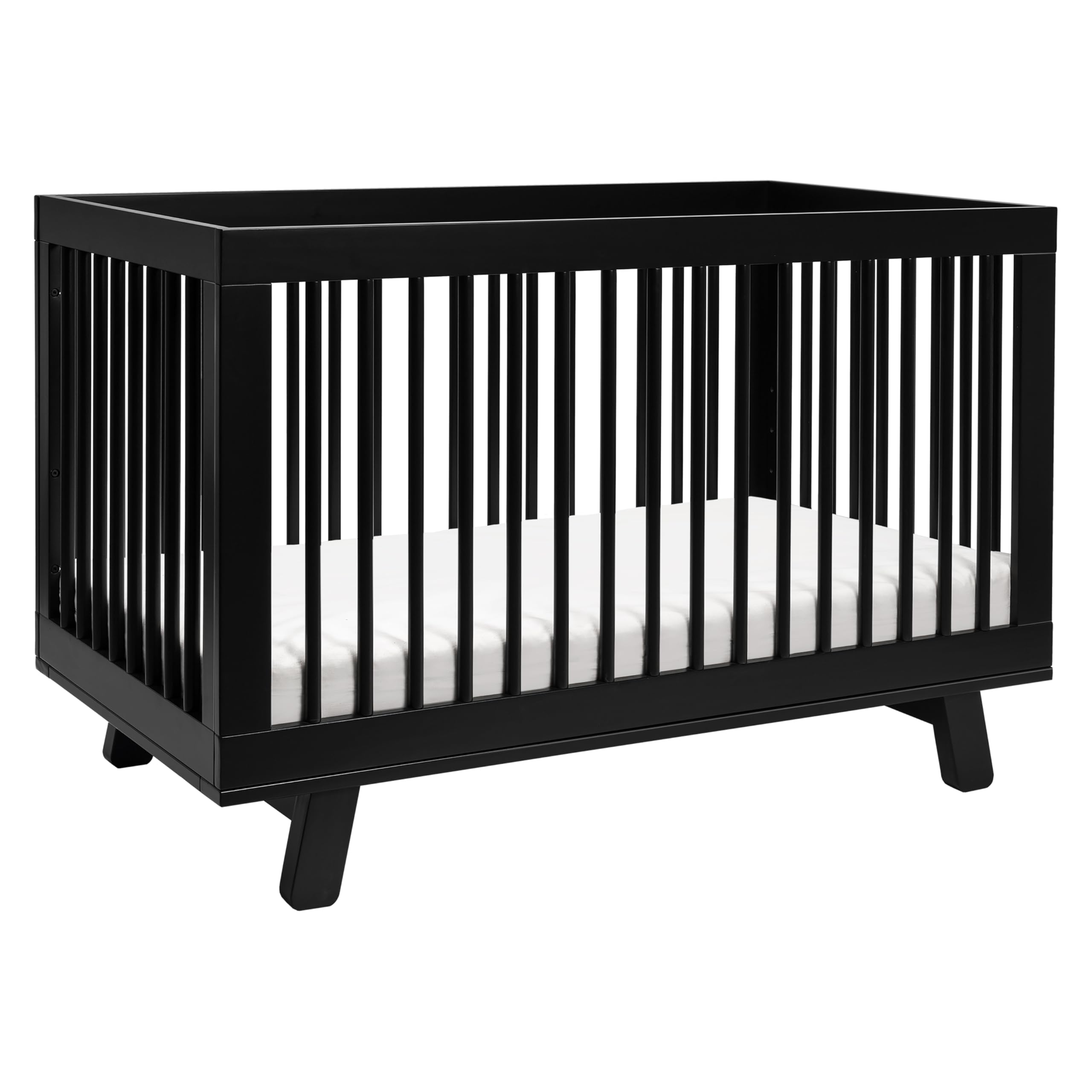 Cuna convertible 3 en 1 Babyletto Hudson - Cuna convertible con certificación GREENGUARD Gold para cama y sofá cama para niños pequeños - Cama para bebé de madera con 4 alturas de colchón ajustables - Fácil de montar - Negro