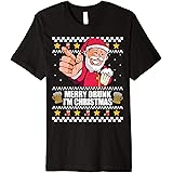 Amazon Com Merry Drunk I M Christmas Funny Santa Ugly Xmas Sweater Meme Sweatshirt Clothing Shoes Jewelry