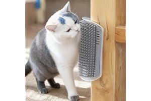 Softer Self Groomer brushes, Cat Corner Groomer brushes, Self Grooming Cat Brush for Long & Short Fur Kitten Cats Dogs（grey）