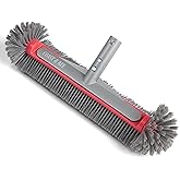 Pool Brush Head for Inground & Above Ground Pools | 10-Rows of Nylon Bristles Heavy-Duty Aluminum Handle | Swimming Cleaning Brush for Walls, Corners, Stairs & Floors