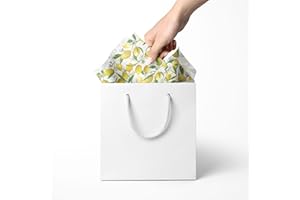 Lemons – Multipurpose Colourful Holiday Patterned Tissue Paper [20 Inch by 30 Inch Sheets], For Christmas Gifts, Birthdays, E