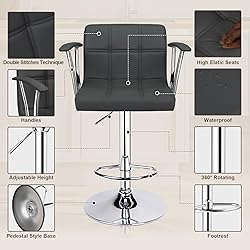 ERGOSEAT Bar Stools Set of 2,Armrest Adjustable