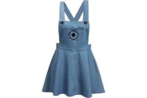 CutiePlusU Button Crotch Onesie Adult Romper Bodysuit Costume- Despicable Denim Overalls Skirt Set