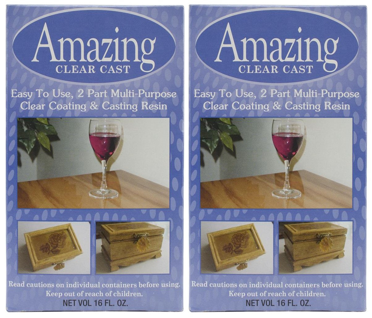 2 Pack - Alumilite Amazing Clear Cast Resin 16 Ounce Boxes (8 Ounce Part A and 8 Ounce Part B Per Box)