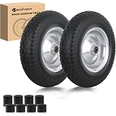 Yesker 4.80/4.00-8 Flat-Free Tire and Wheel 14.5 Inch for Wheelbarrow Cart | 5/8" Bearing 3" Centered Hub, Heavy-Duty Steel Rim, Smooth Rolling, for Wheelbarrow Hand Truck Gorilla Garden Cart