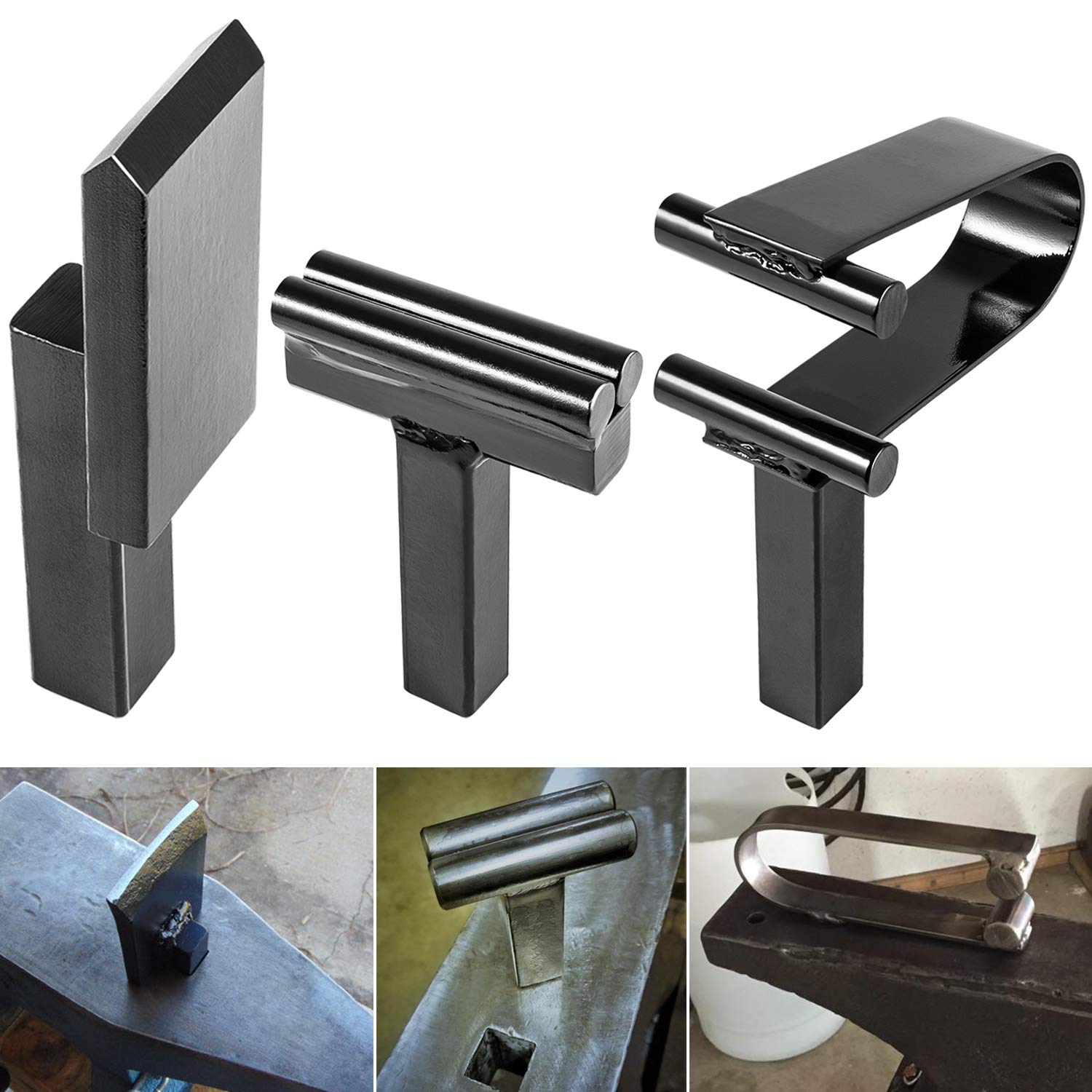 Blacksmith Anvil Forge Hardy Tool 1" Hot Cut Creasing Stake Spring Fuller Tool Set (3Pcs)