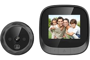 digitharbor® Video Door Scope Viewer Build-in 600mAh Lithium Battery+cyclic Storage Digital Peephole viewer Door Camera Door Open Chime 2.4 inches Color 320x420p LCD Screen 0.3MP 90degrees View
