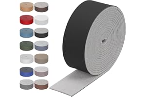 Cimeton Black Leather Strips 25MM Wide 2M Long Genuine Leather Strips Belts Flat Leather Straps for DIY Craft Projects Clothi