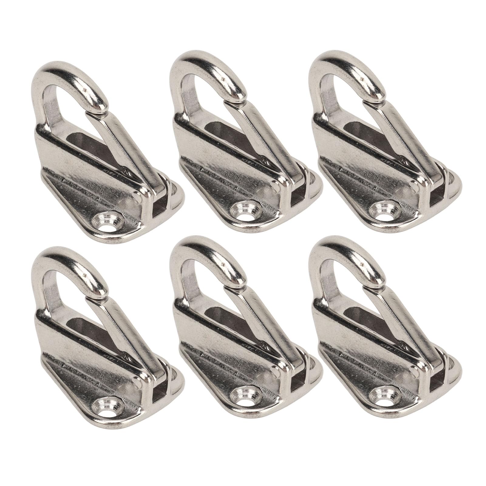flexman 6Pcs Fenders Hook, Marine Grade 316 Stainless Steel Heavy Duty Spring Buckle Type Fenders Hanger, Outdoor Clothes Hanging Hook for Home Boat