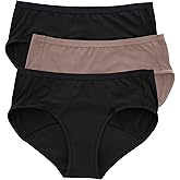 Hanes womens Comfort, Period. Women's Hipster Period Underwear, Moderate Leaks Protection, Washable Hipster Panties, 3-pack