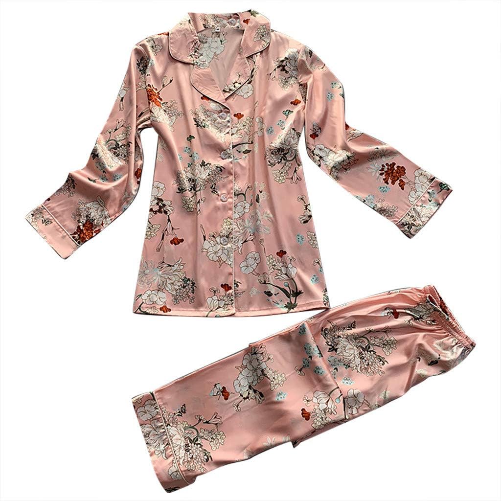 Huifa 2019 Summer Fashion Printed Long Sleeve Pajama Satin for Ladies Hot Plus Size Sleepwear Sets