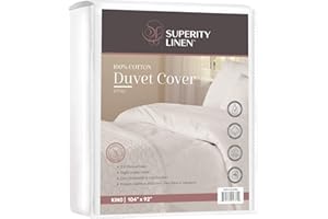 Superity Linen Duvet Cover King Size - Soft, Breatheable, Comfortable, and Allergy Free - Protects Comforter Against Dust, Dirty, and Stains - 100% Cotton - 200 Thread Count - (104 X 92)