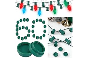TTQ 60PCS Christmas Light Socket Safety Cap Plugs for C9 and C7 Bulbs,Double Sided Stringers Light Bulb Socket Cover,Waterproof Bulb Caps for Covering Unused C7 and C9 Christmas String Lights Sockets