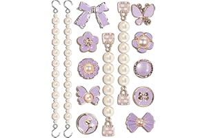 COYWX Bling Shoe Charms for Women,Pearl Shoe Chain,Luxury Jewelry Accessories for Girls