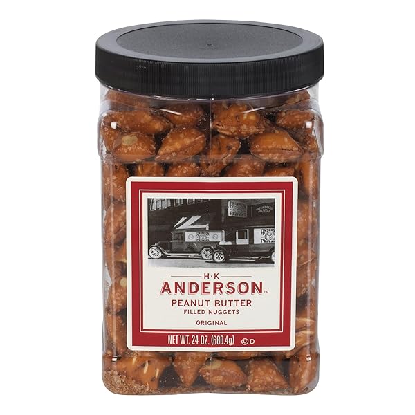 H.K. ANDERSON PEANUT BUTTER FILLED PRETZELS 24 OZ. JAR