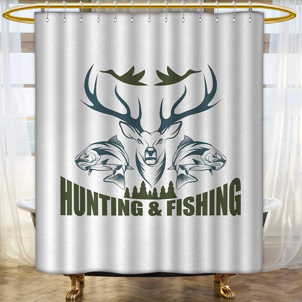 Amazon Com Anhounine Hunting Shower Curtains Sets Bathroom