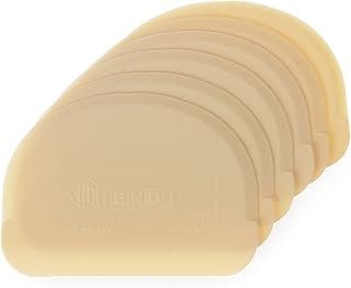 Hendi Teigschaber, Halbrund, flexibel, Teigschaberkarte, Teigspachtel, Teigschneider, Geschirrspülmaschinengeeignet, 6 Stück, 120x88mm, Polypropylen, 554166