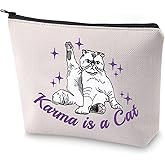 BLUPARK Album Inspired Gift Cat Lover Makeup Bag Singer Merchandise Gift Singer Inspired Cosmetic Bag for Fans (Karma Cat)