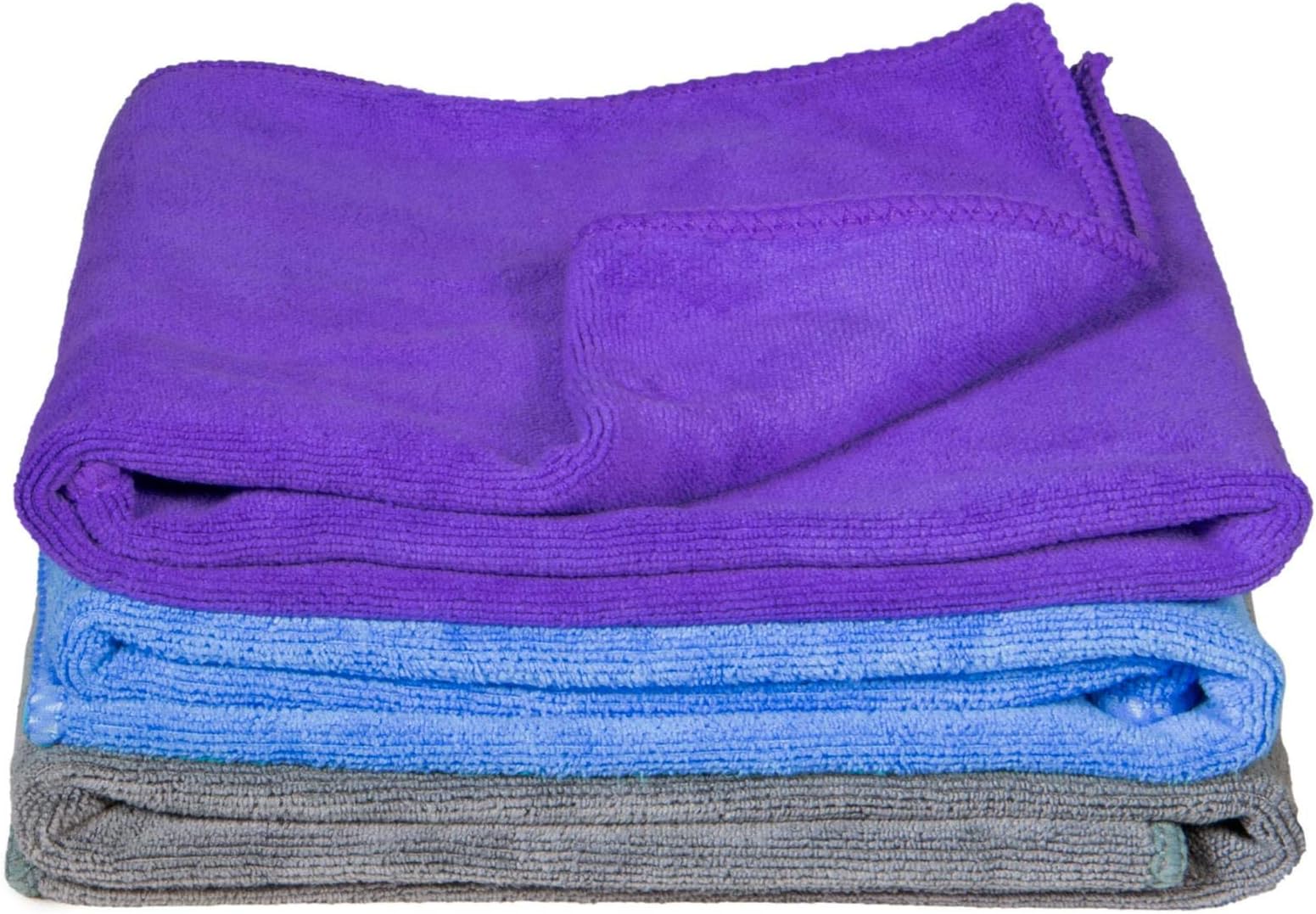 cosey - Soft microfibre towel, 3-pack size S, grey/purple/blue