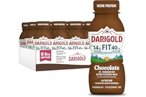 DARIGOLD FIT - Ultra-Filtered, Low Fat, Lactose Free Chocolate Milk - 14g Protein, 40% Less Sugar - 8oz Bottles, 18 Pack