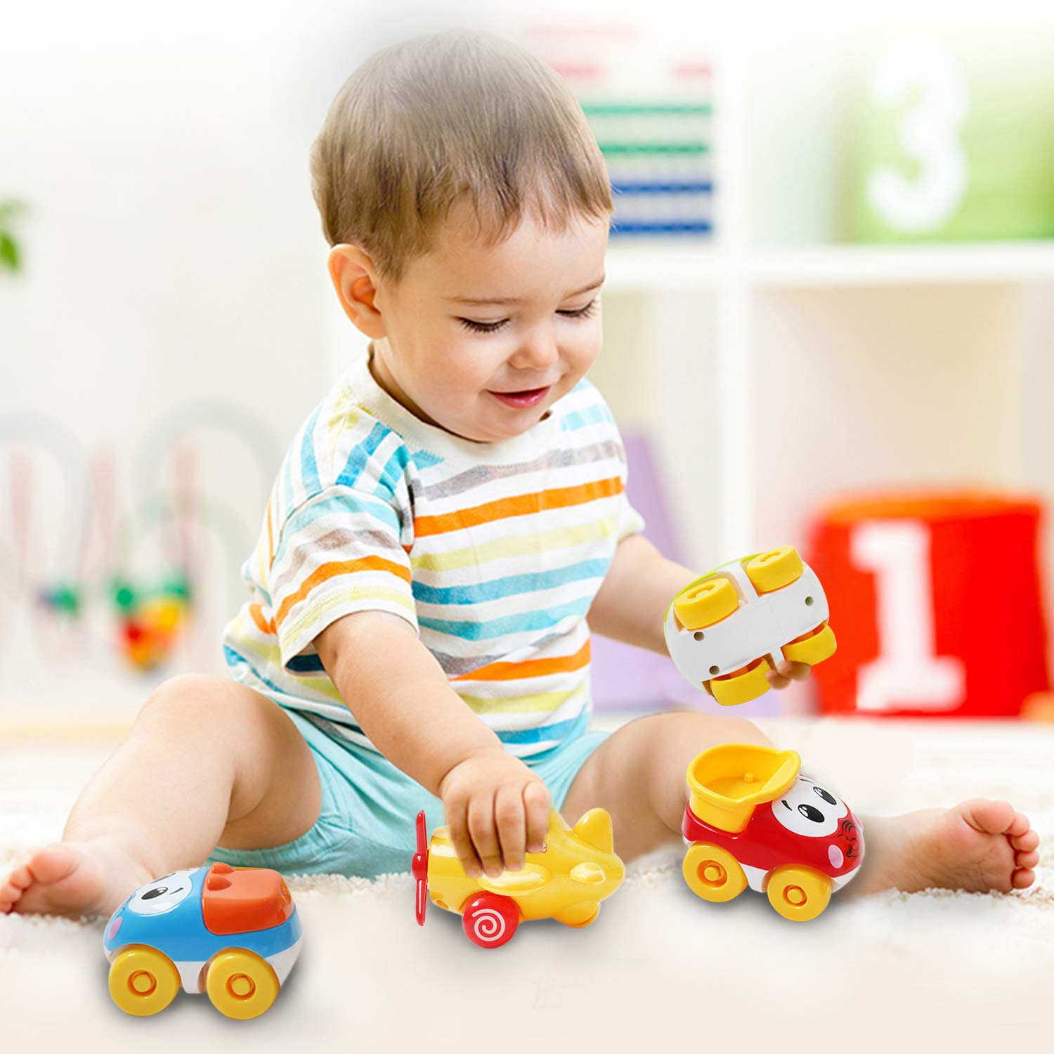 Pull Back-Autos Push and Pull-Autos Für Kleinkinder 1 2 3 4 Jahre altes