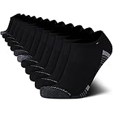 Tommy Hilfiger Mens No Show Socks - 12 Pack Performance Stretch Athletic Invisible Tab Liner Low Cut Socks for Men